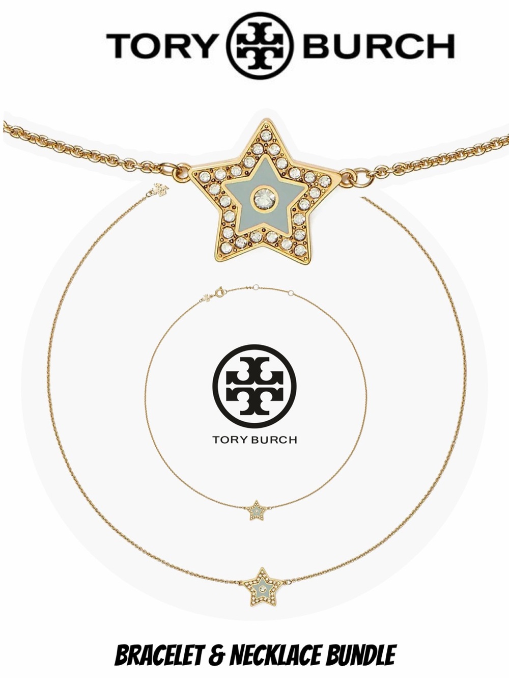 TORY BURCH KIRA STAR NECKLACE & BRACELET BUNDLE